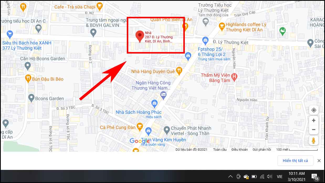 Địa chỉ và nhãn dán nhà bạn sẽ hiện lên trên Map.